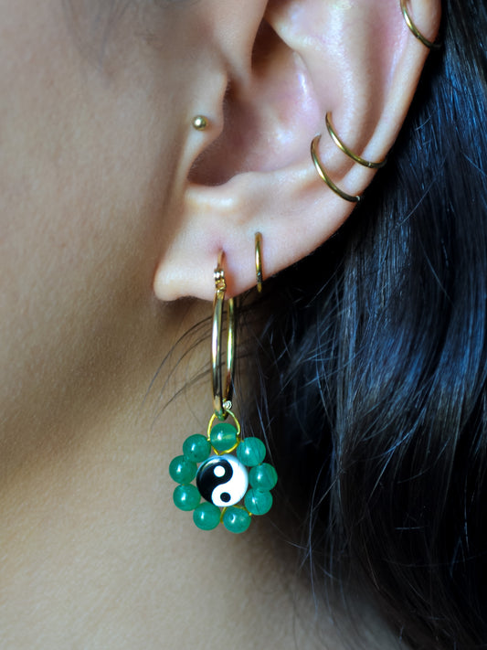 Aretes Flor de Ying Yang